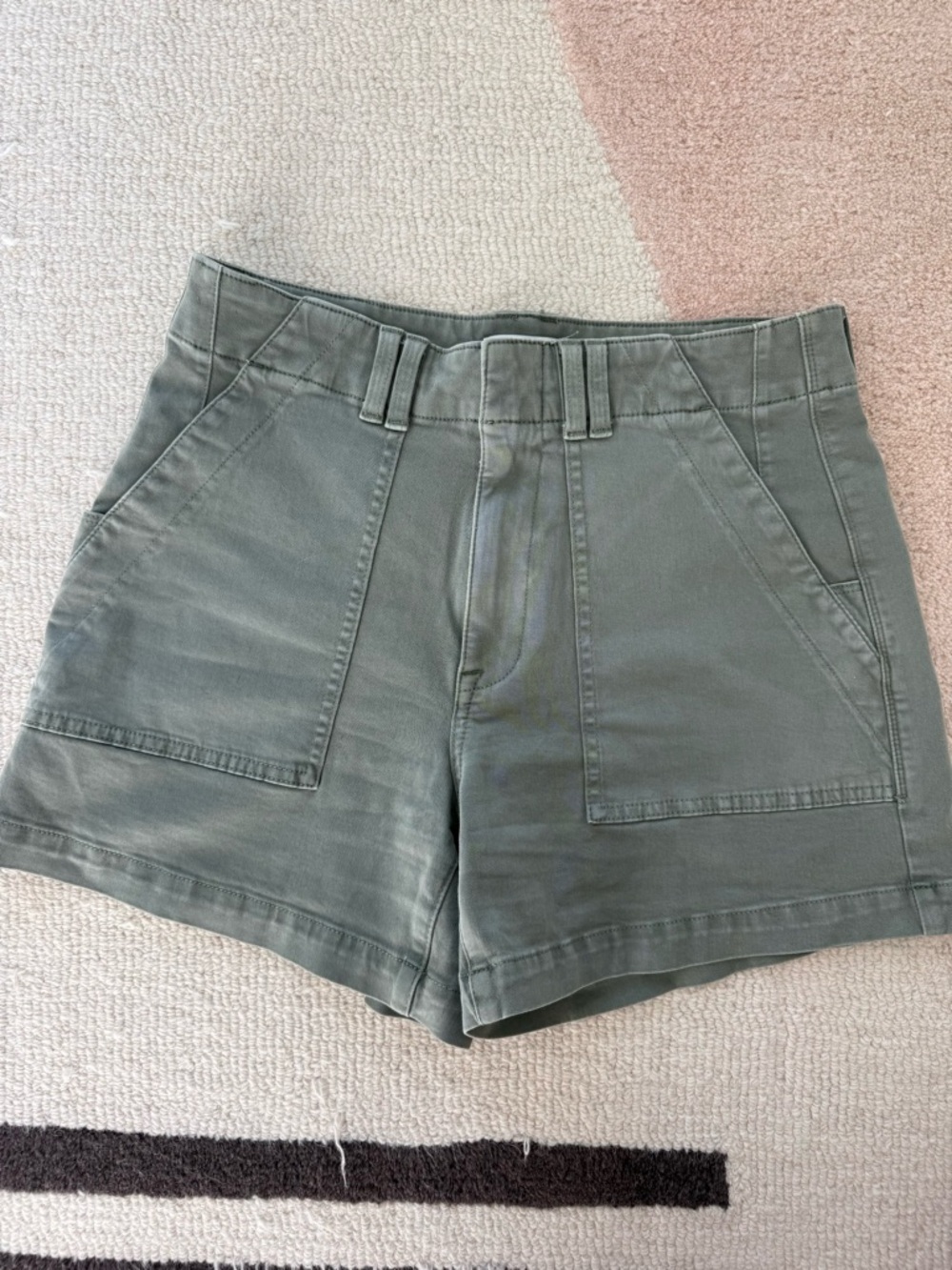 PISTOLA High-Rise Olive Green Women’s Utility Shorts